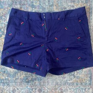 Cute navy cherry print shorts size 12